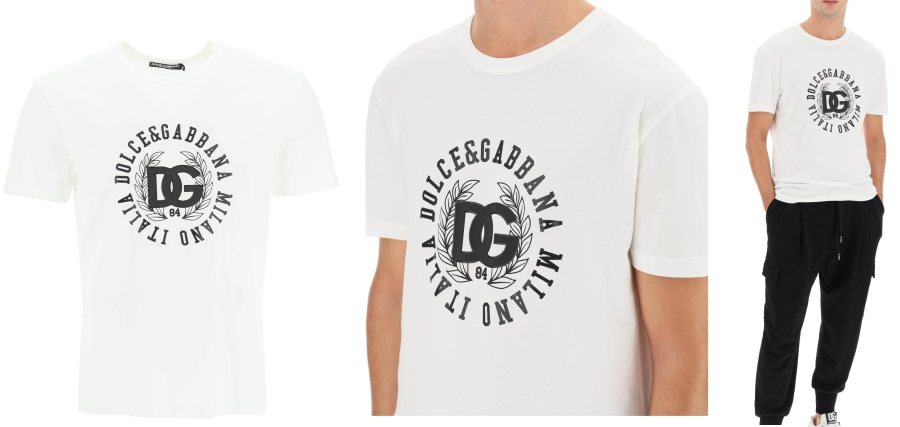 Dolce & Gabbana Logo Print T-Shirt — White — 2
