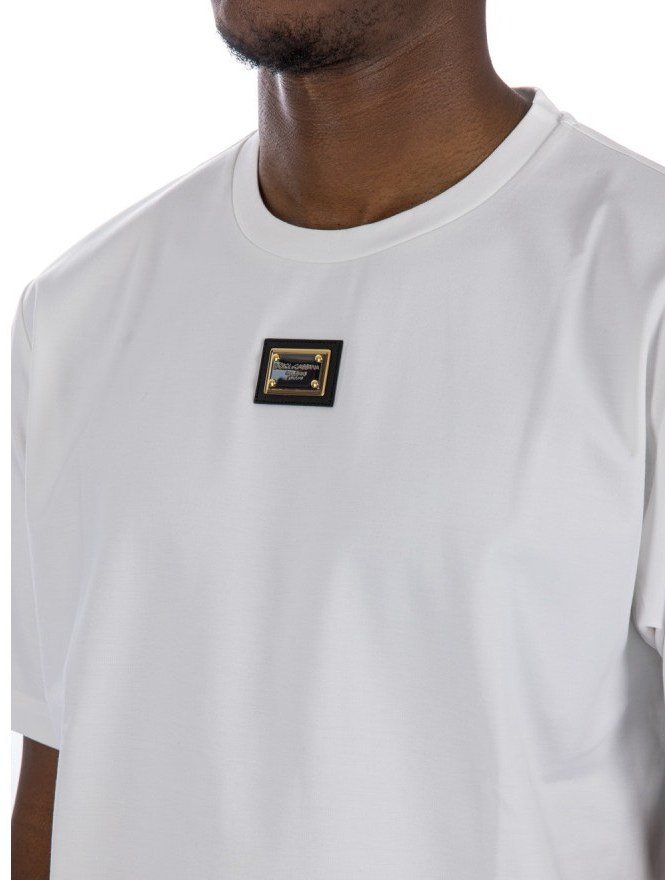 Dolce & Gabbana Logo Plaque T-Shirt — White — 4