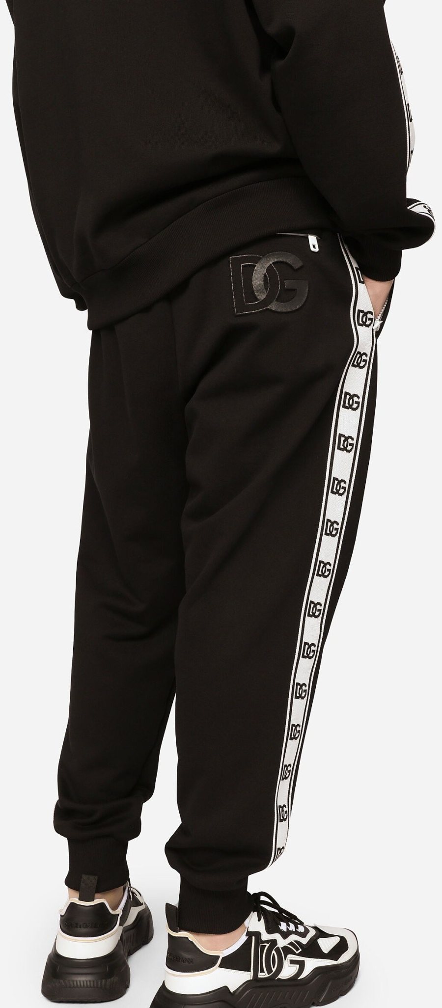 Dolce & Gabbana Logo Tape Sweatshirt & Trousers Set — Black — 3