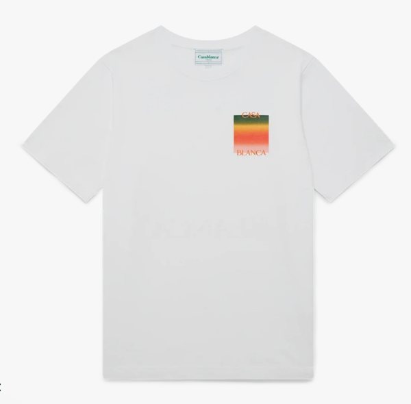 Casablanca Gradient Casa Square Logo T-Shirt — White