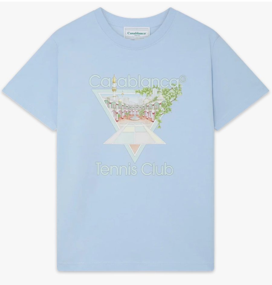Casablanca Tennis Club Icon T-Shirt — Light Blue