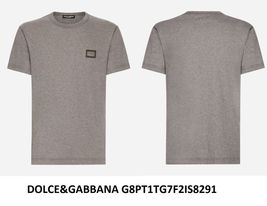 Dolce & Gabbana Logo Plaque T-Shirt — Grey — 2