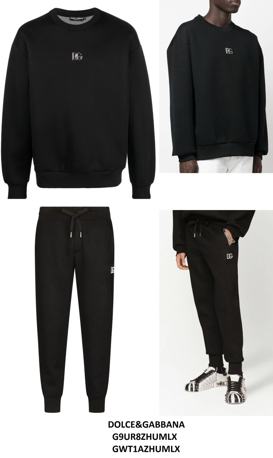 Dolce & Gabbana DG Logo Sweatshirt & Trousers Set — Black — 2