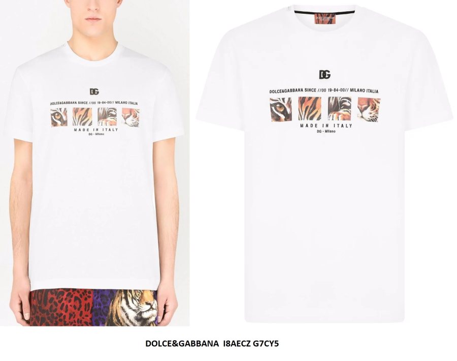 Dolce & Gabbana Graphic Patch T-Shirt — White