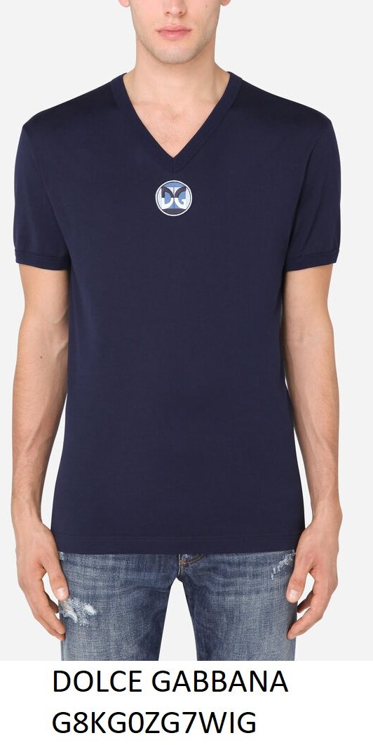 Dolce & Gabbana V-Neck T-Shirt — Navy