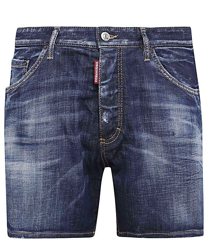 DSQUARED2 Distressed Denim Jeansshorts — S74MU0682