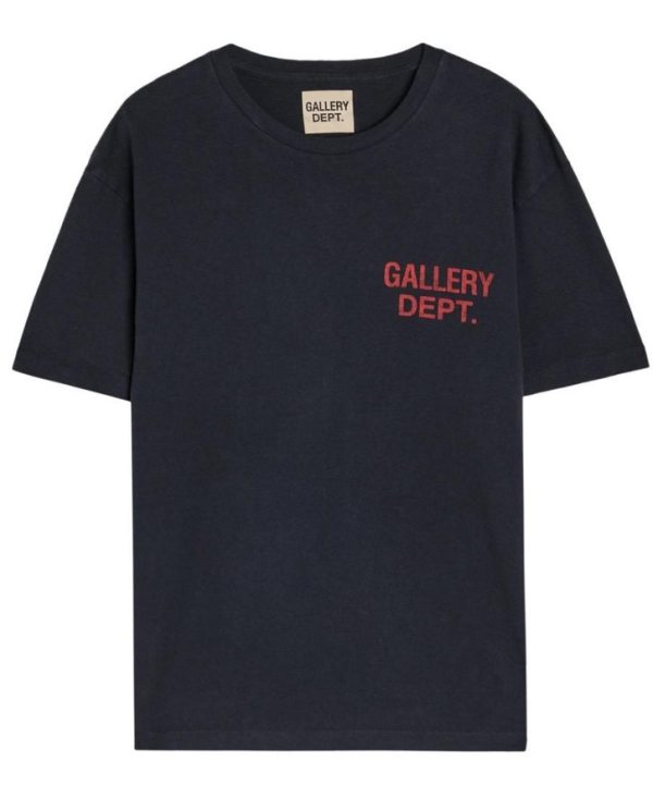 Gallery Dept. Logo Chest Print T-Shirt — Navy/Red