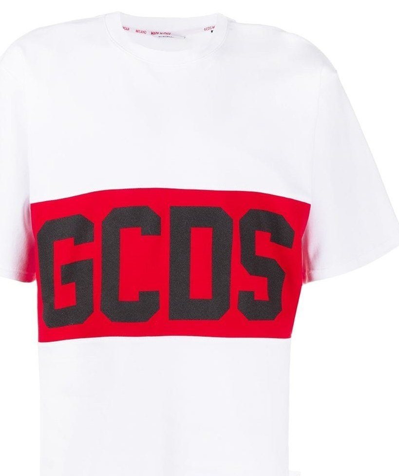 GCDS Band Logo T-Shirt, White — CC94M021004 — 2
