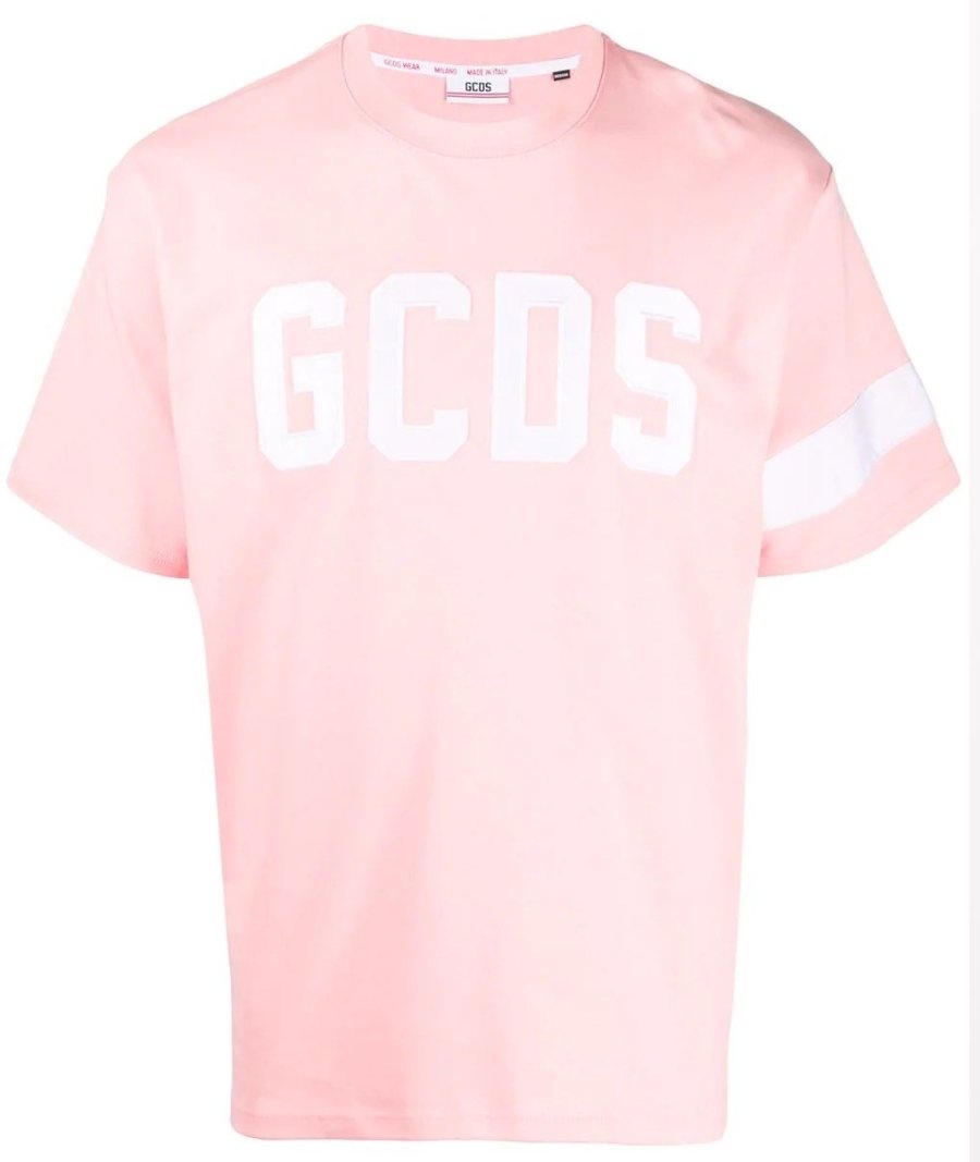 GCDS Logo T-Shirt, Pink — CC94M021004