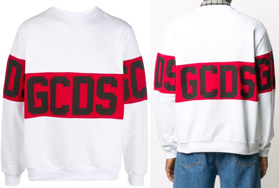 GCDS Band Logo Sweatshirt, White — CC94M021012