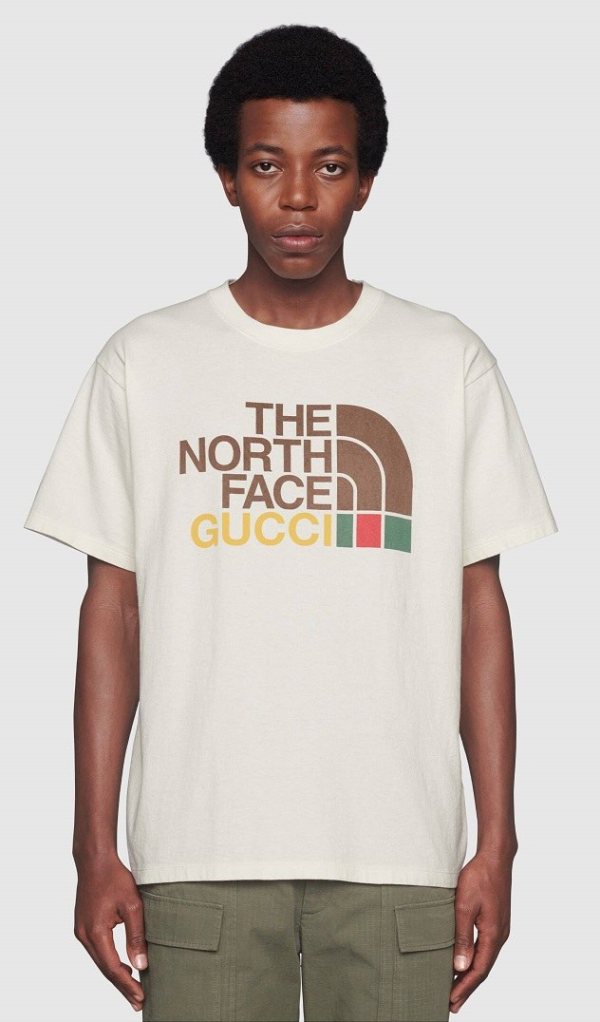 Gucci The North Face x Gucci T-Shirt, Cream — 616036 XJDC