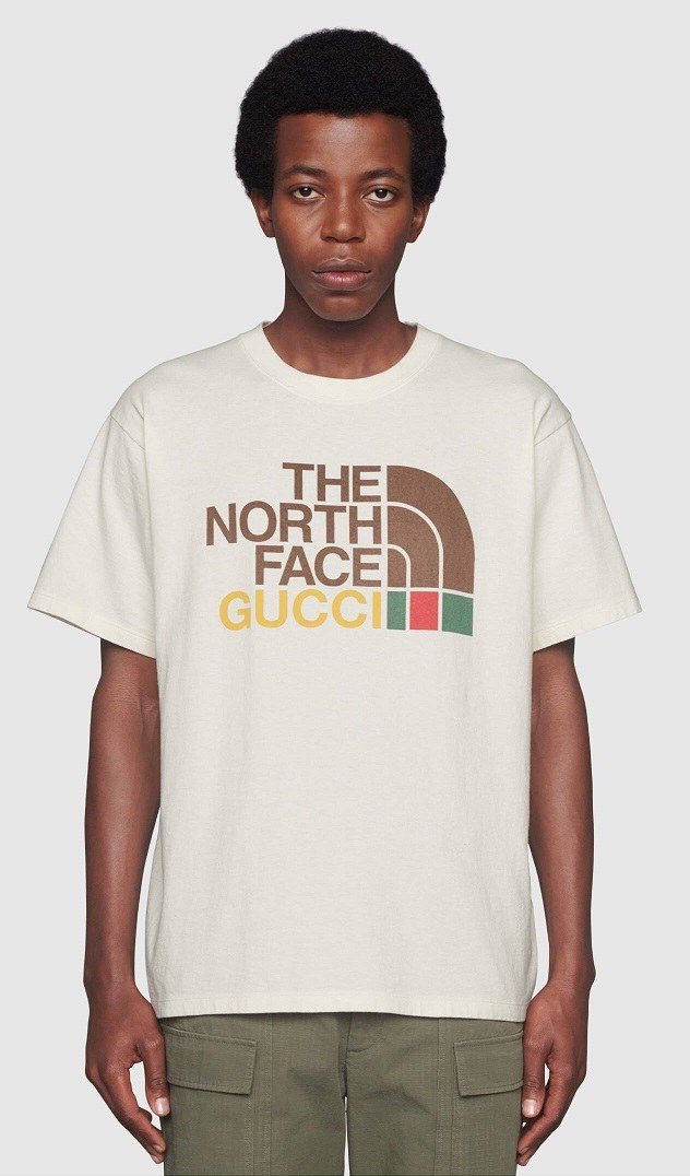 Gucci The North Face x Gucci T-Shirt, Cream — 616036 XJDC