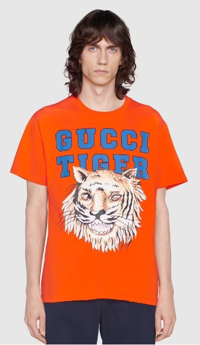 Gucci Gucci Tiger T-Shirt, Orange — XJDX31 — 2