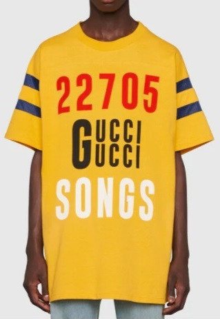 Gucci Gucci Songs T-Shirt, Yellow — XJDXM
