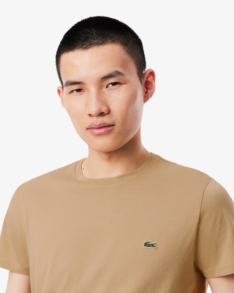 LACOSTE Lacoste Men Cotton Pima T-Shirt — Beige — 3