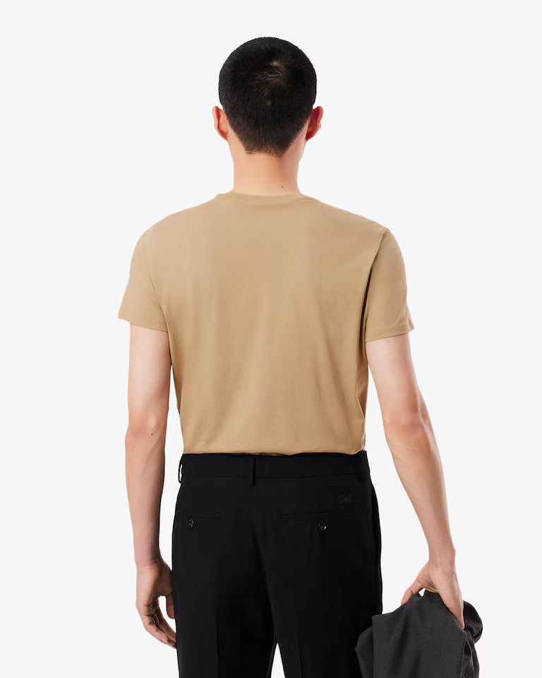 LACOSTE Lacoste Men Cotton Pima T-Shirt — Beige — 5