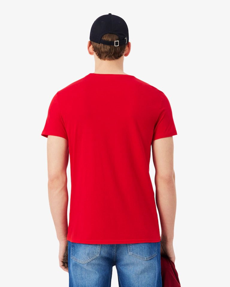 LACOSTE Lacoste Men Cotton Pima T-Shirt — Red — 4