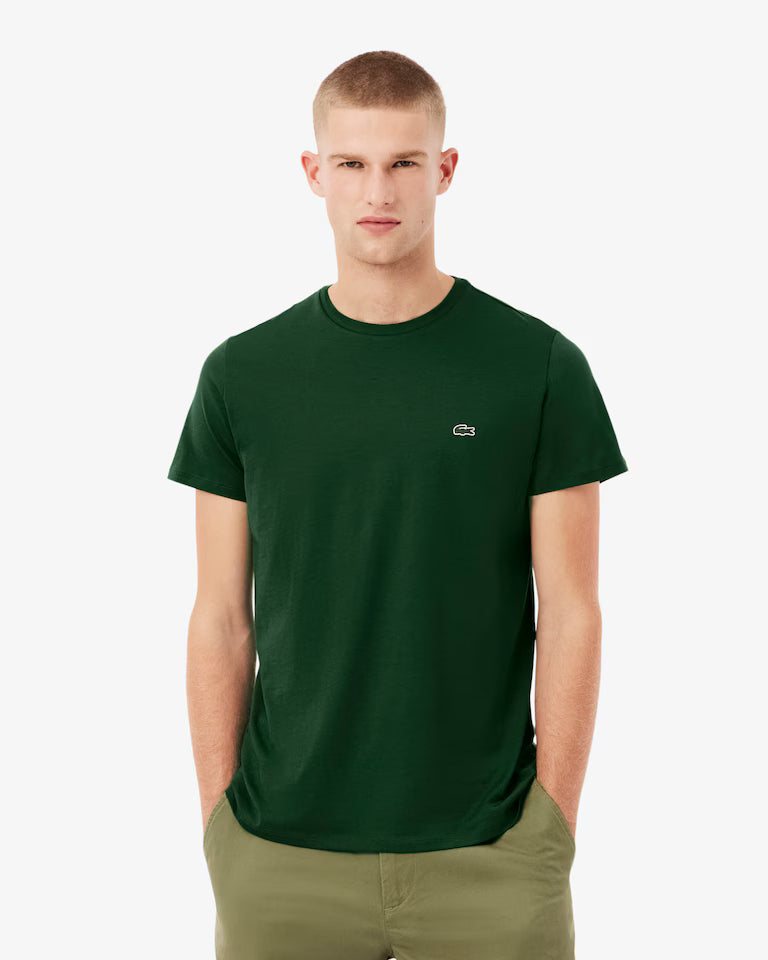 LACOSTE Lacoste Men Cotton Pima T-Shirt — Green — 4