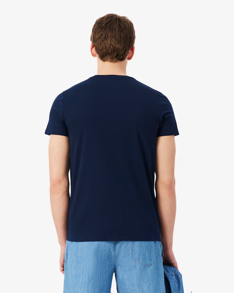 LACOSTE Lacoste Men Cotton Pima T-Shirt — Navy Blue — 4