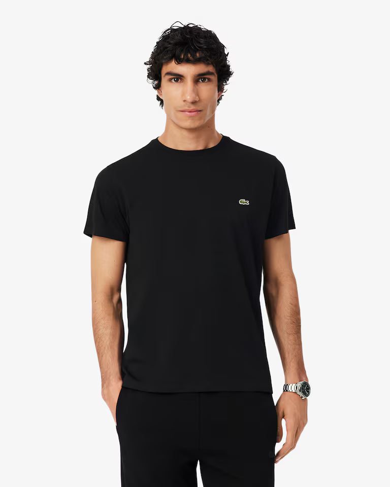 LACOSTE Lacoste Men Cotton Pima T-Shirt — Black — 4