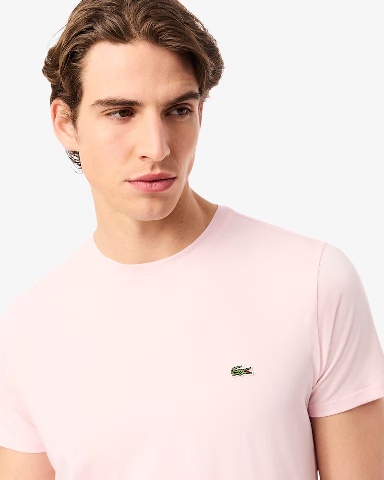 LACOSTE Lacoste Men Cotton Pima T-Shirt — Light Pink — 3