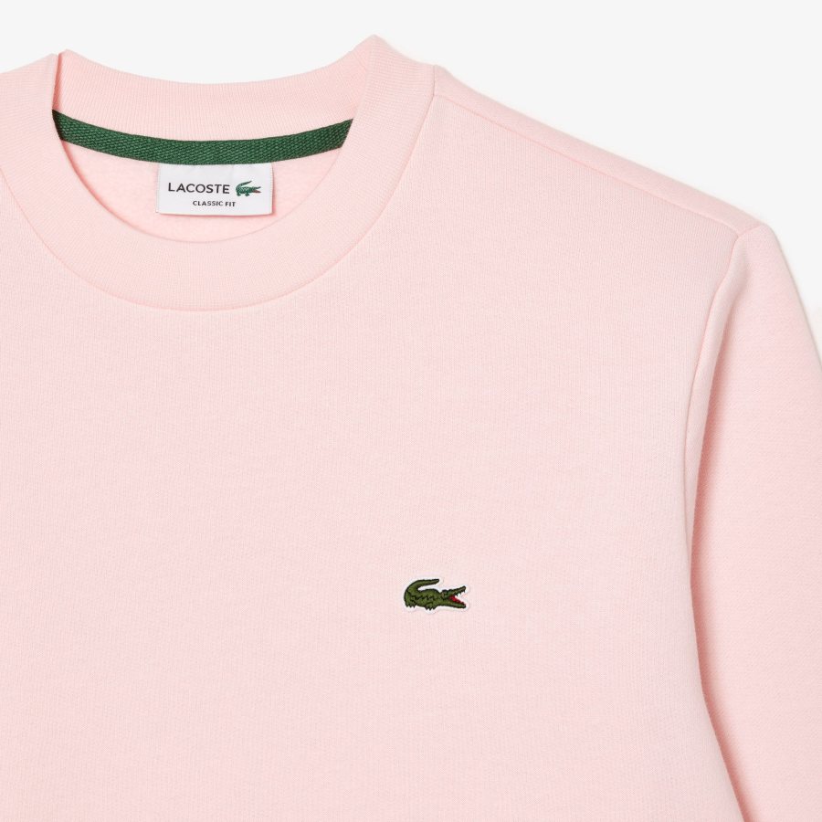 LACOSTE Lacoste Men Fleece Crew Neck Sweatshirt — Pink