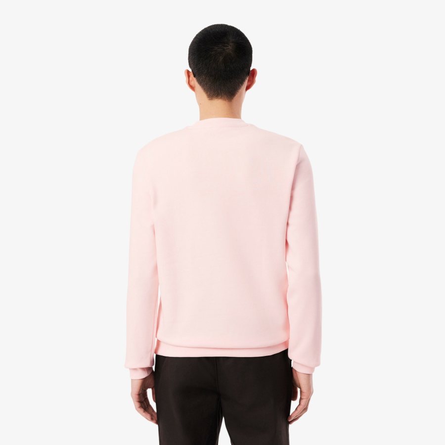 LACOSTE Lacoste Men Fleece Crew Neck Sweatshirt — Pink — 4