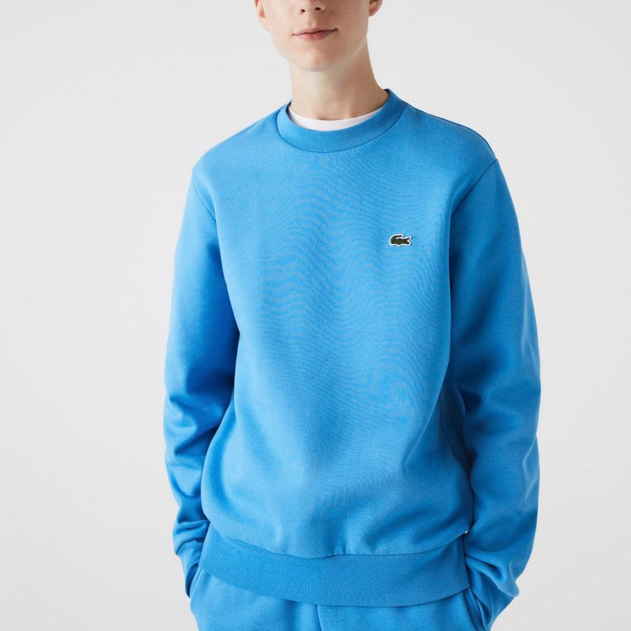 LACOSTE Lacoste Men Fleece Crew Neck Sweatshirt — Blue — 2