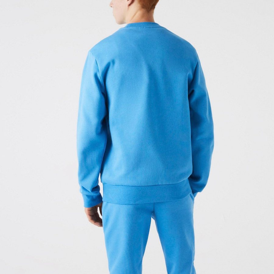 LACOSTE Lacoste Men Fleece Crew Neck Sweatshirt — Blue — 4