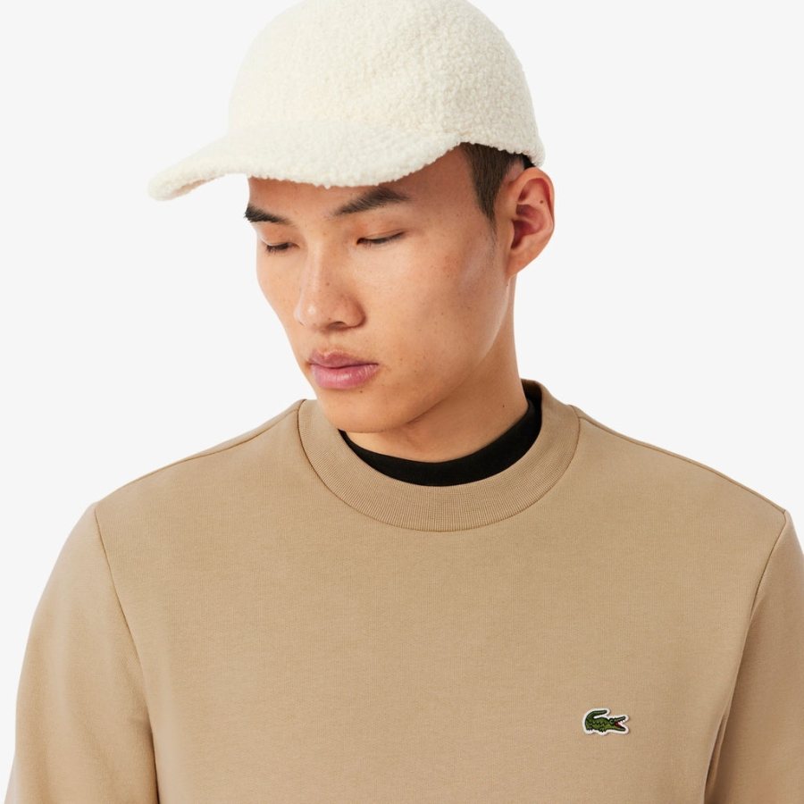 LACOSTE Lacoste Men Fleece Crew Neck Sweatshirt — Beige — 2