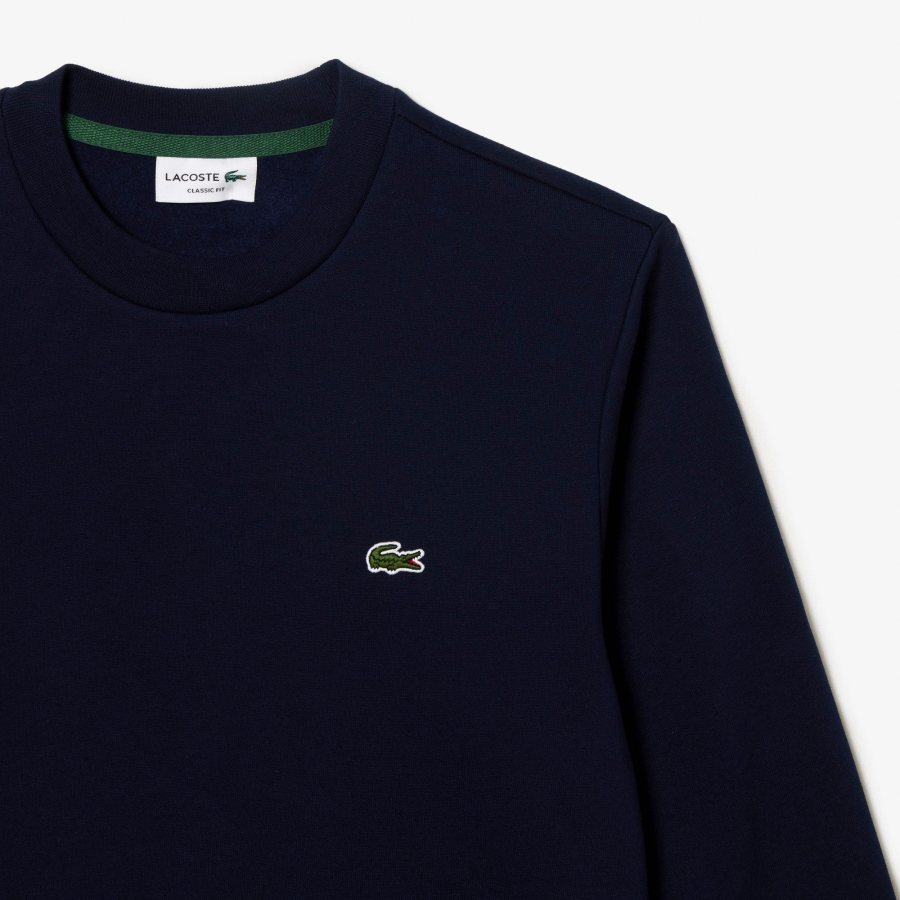 LACOSTE Lacoste Men Fleece Crew Neck Sweatshirt — Navy — 2