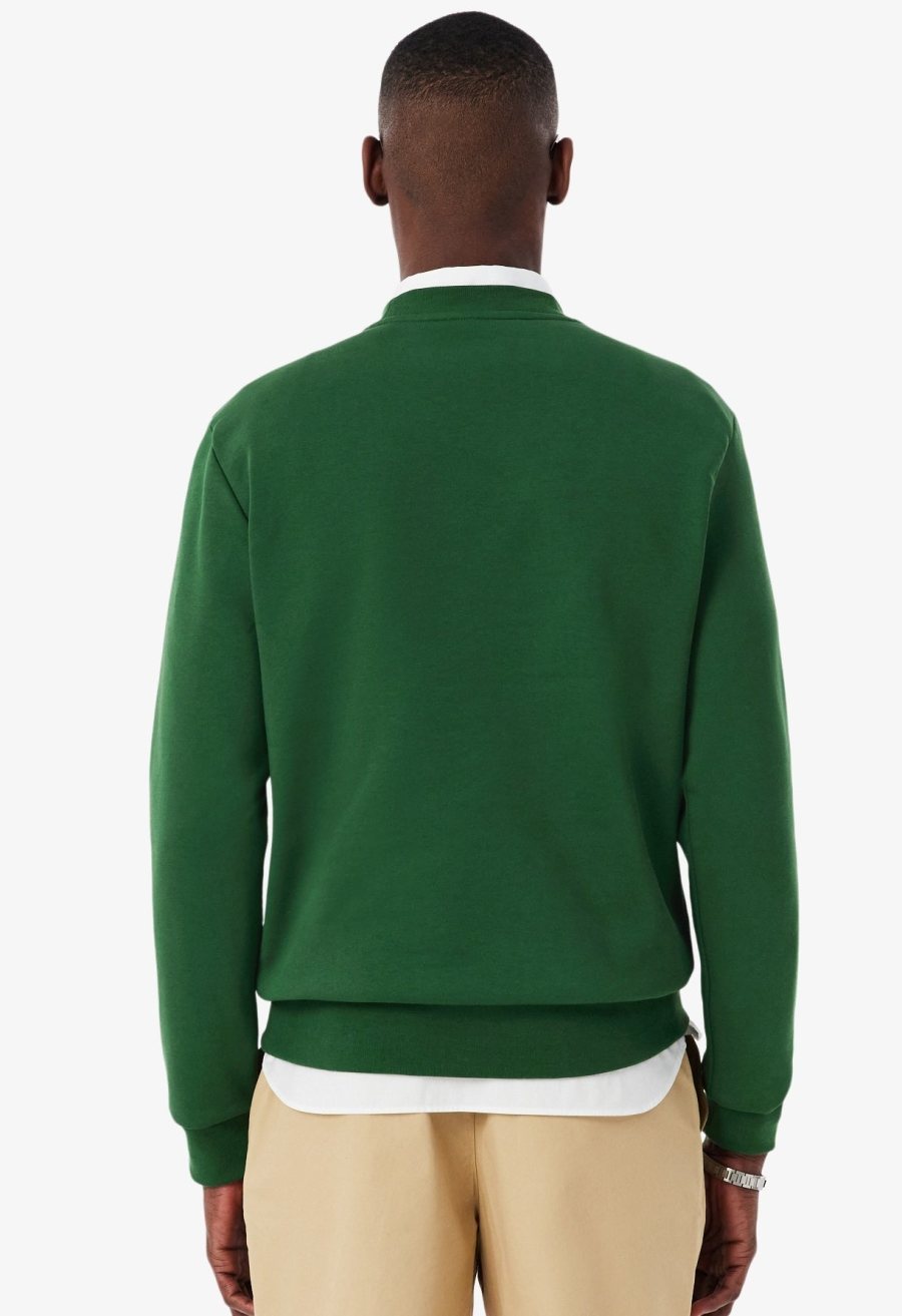 LACOSTE Lacoste Men Fleece Crew Neck Sweatshirt — Green
