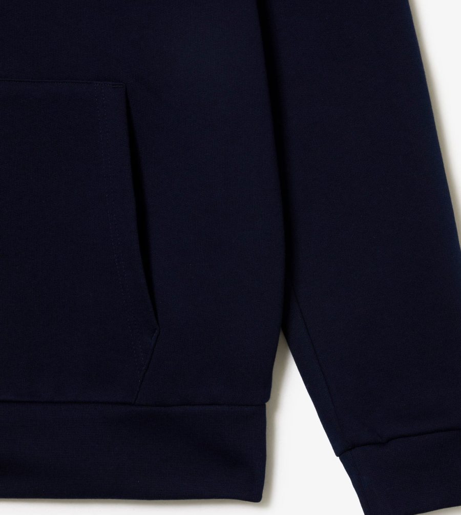 LACOSTE Lacoste Men Fleece Hoodie — Navy Blue — 3