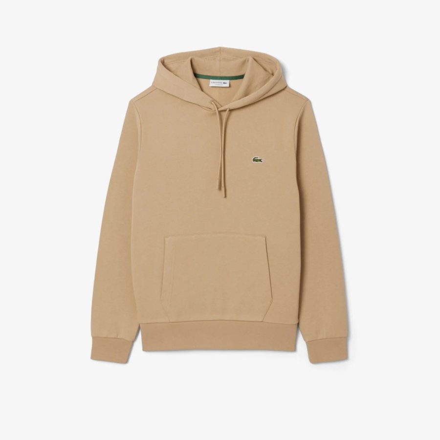 LACOSTE Lacoste Men Fleece Hoodie — Beige — 2