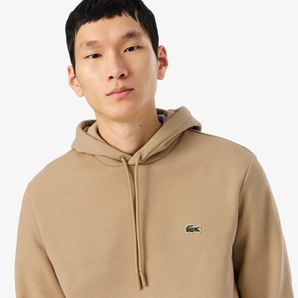 LACOSTE Lacoste Men Fleece Hoodie — Beige