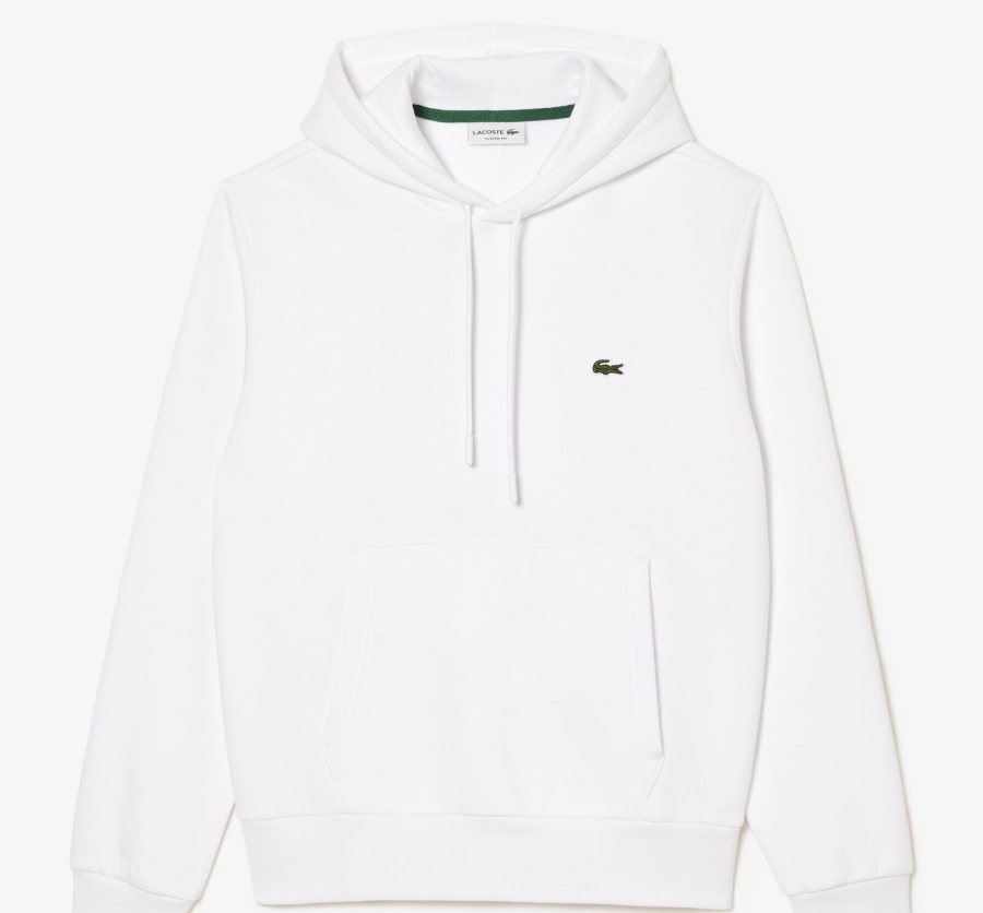 LACOSTE Lacoste Men Fleece Hoodie — White — 3