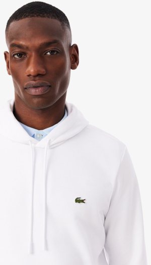 Lacoste Men Fleece Hoodie — White