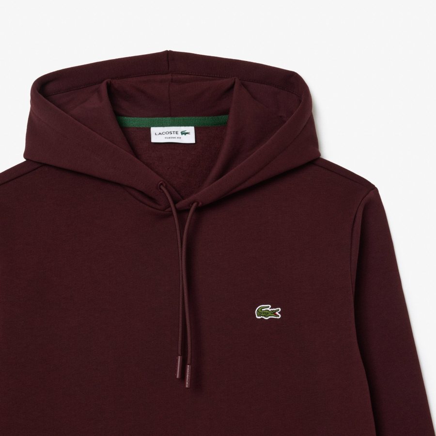 LACOSTE Lacoste Men Fleece Hoodie — Bordeaux — 2
