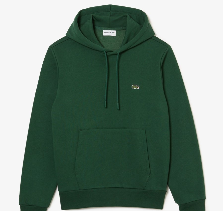 LACOSTE Lacoste Men Fleece Hoodie — Green — 3