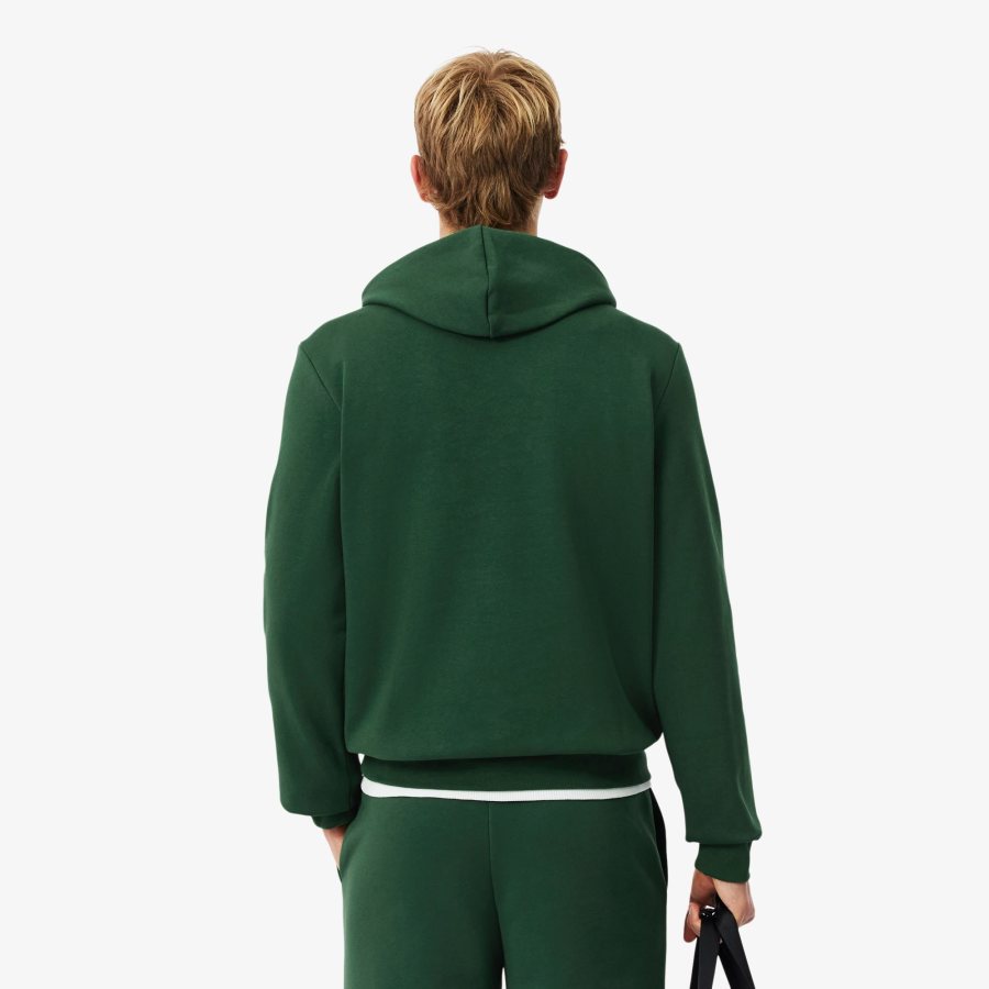 LACOSTE Lacoste Men Fleece Hoodie — Green — 5