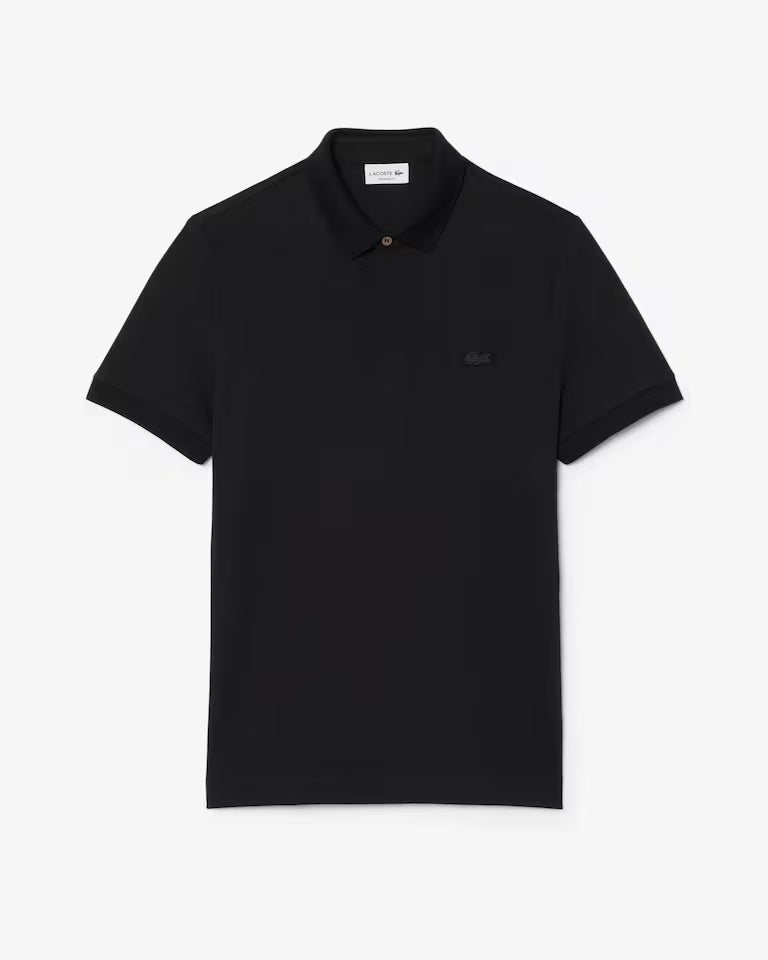 LACOSTE Lacoste Men Regular Fit Paris Strech Pique Polo Shirt — Black — 4