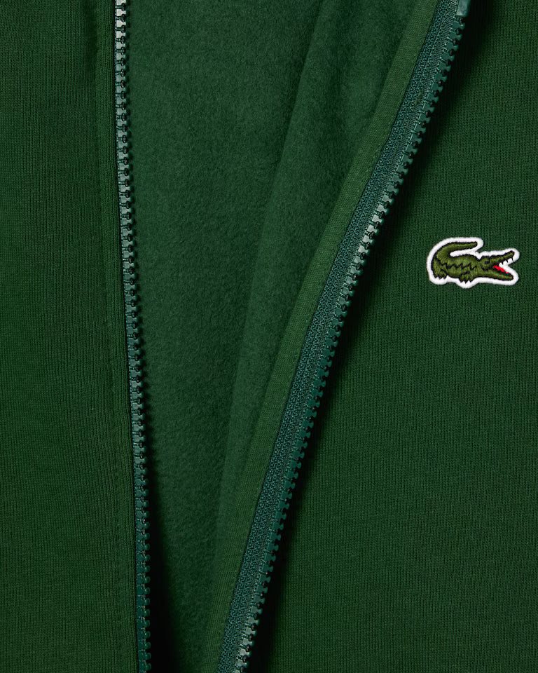 LACOSTE Lacoste Men Zip Up Fleece Hoodie — Green — 3