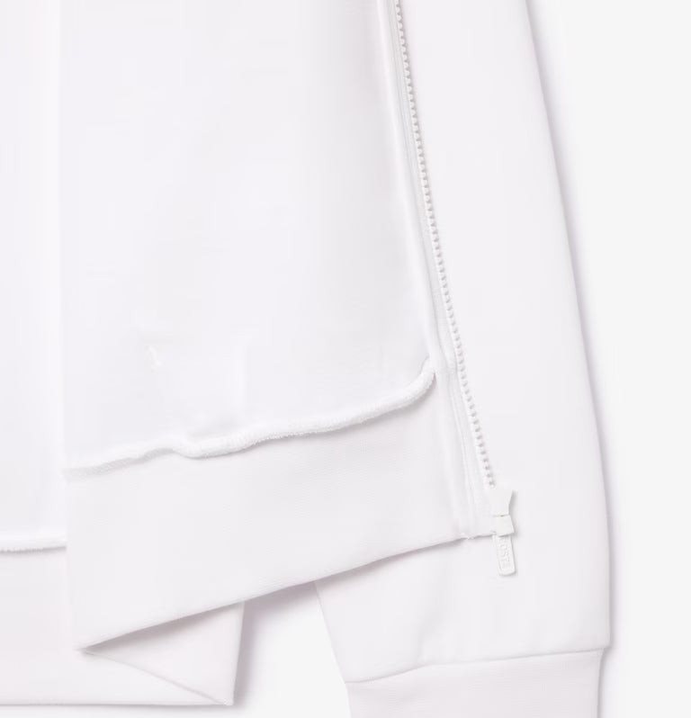 LACOSTE Lacoste Men Zip Up Fleece Hoodie — White — 4