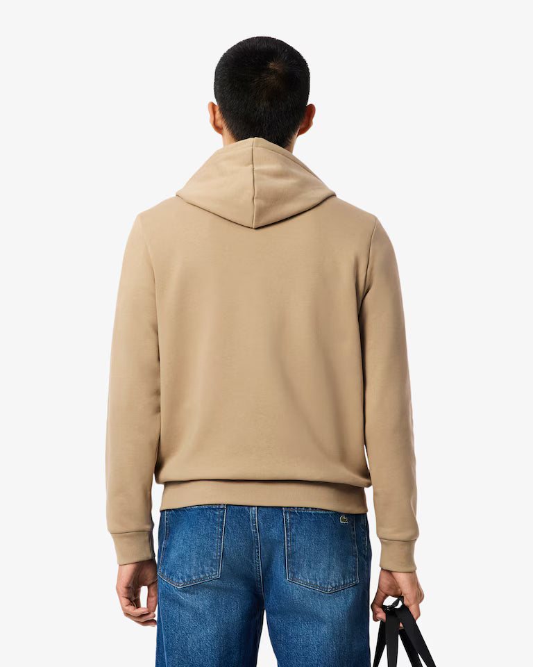 LACOSTE Lacoste Men Zip Up Fleece Hoodie — Beige — 5