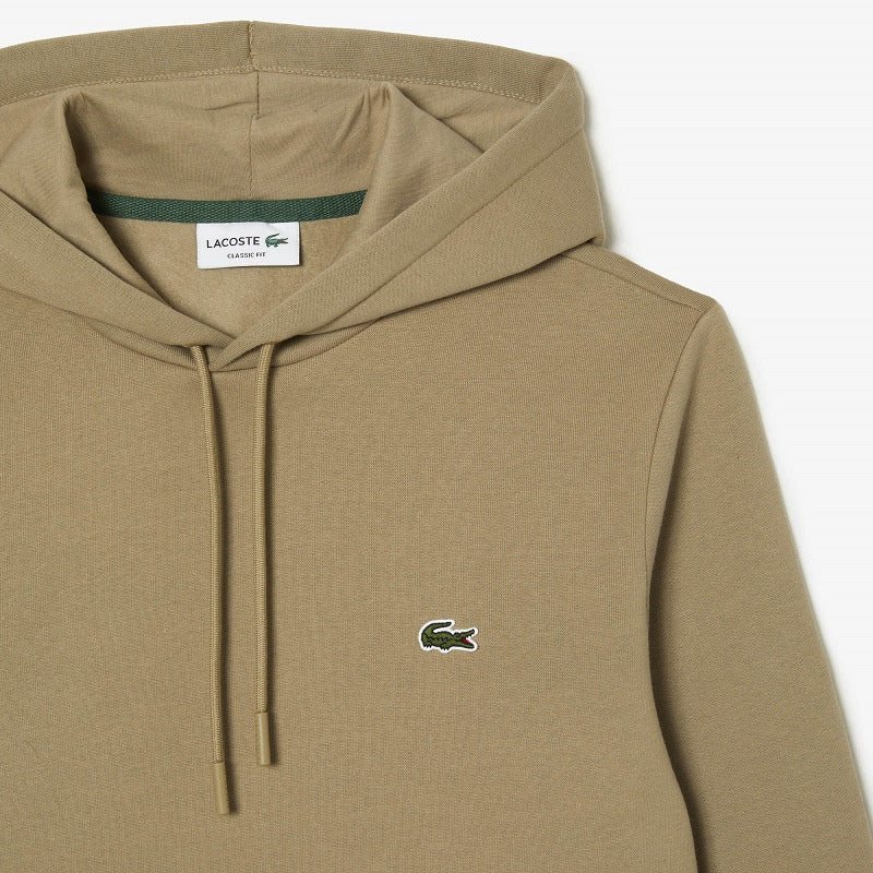 LACOSTE LACOSTE Men Zip Up Fleece Hoodie — Beige