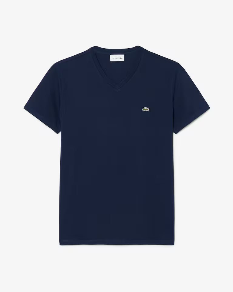 Lacoste Lightweight Cotton Pima V-Neck T-Shirt — 4