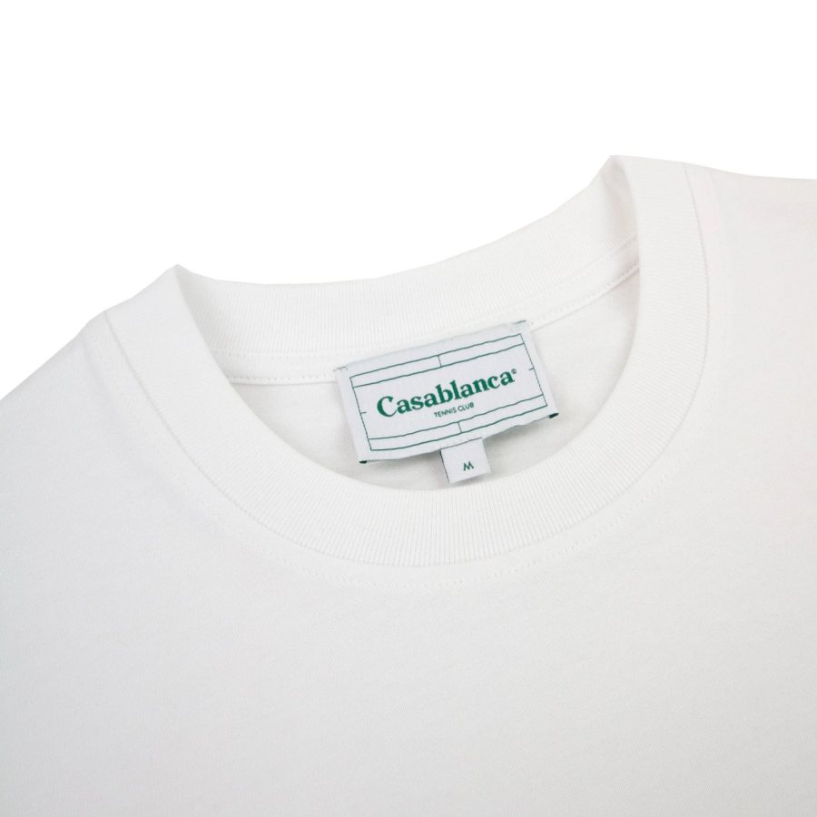 Casablanca Joueuse Organic Cotton T-Shirt — White — 3