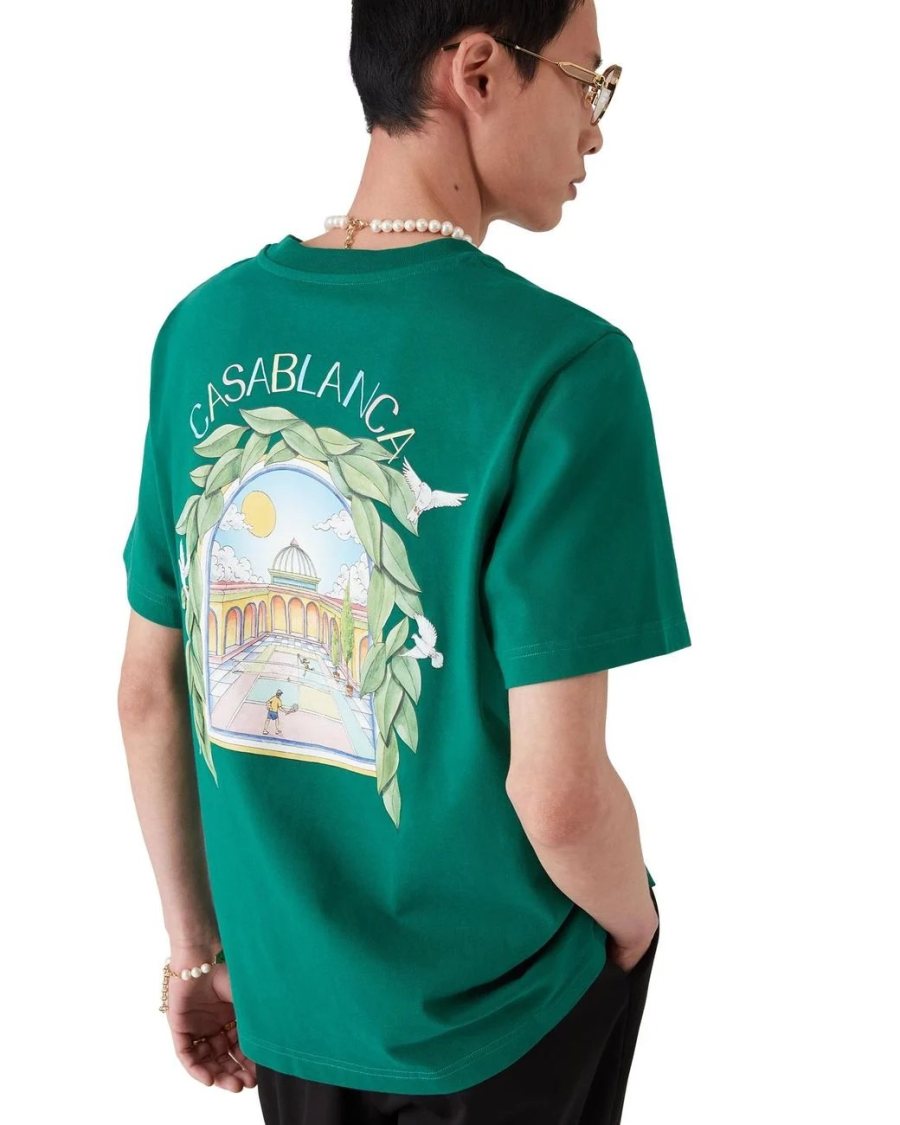 Casablanca L'Arche De Tennis T-Shirt — Green — 4