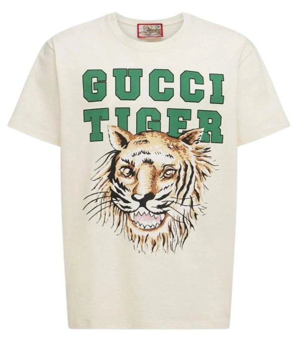 Gucci Gucci Tiger T-Shirt, White — XJD3X