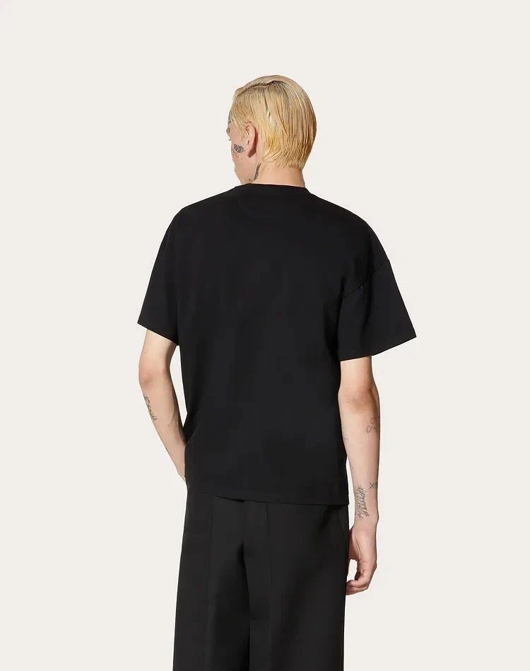 Valentino Logo T-Shirt, Black — WV0MG10W7SS0NI — 5